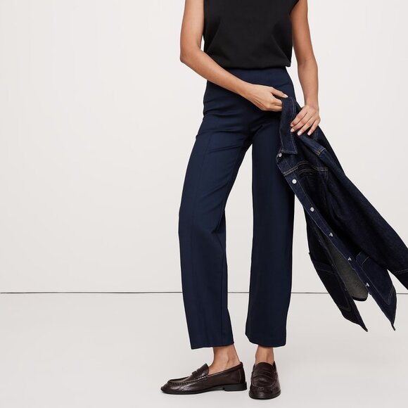 Banana Republic Pants - NWT Banana Republic Navy Blue High Rise Straight Everywhere Ponte Ankle Pants